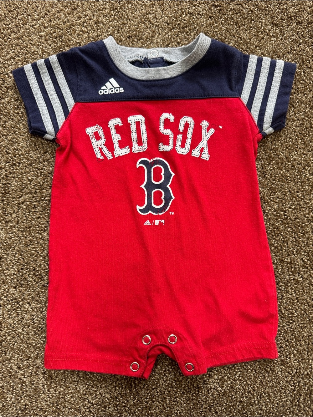 adidas Red & Navy Boston Red Sox Infant One-Piece